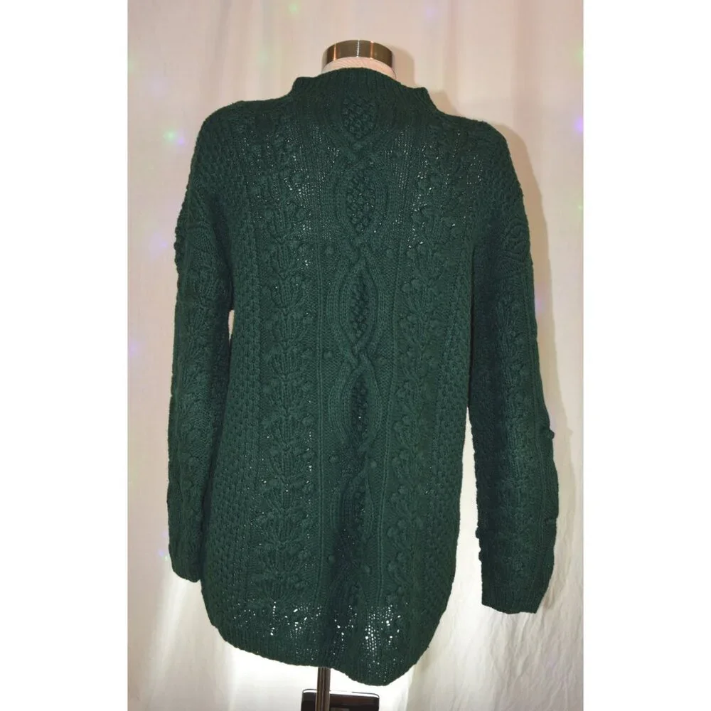Vintage Express Tricot Hand Knitted Green Sweater size S - Picture 3 of 8